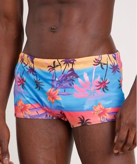 Sunga-Masculina-Blueman-Tradicional-Estampada-Poente-Tropical-Protecao-UV50--Azul-9724341-Azul_1