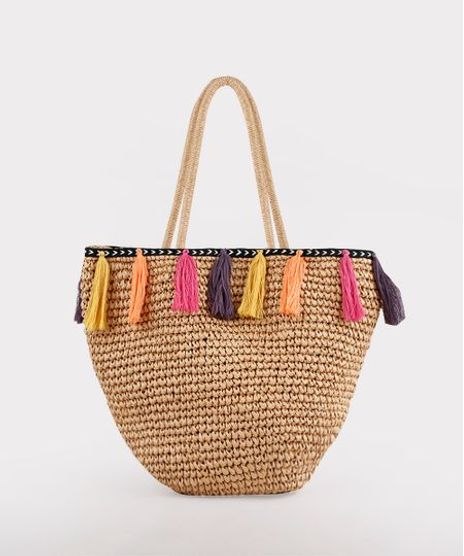 Bolsa-Feminina-Triya-Shopper-Grande-Palha-com-Tassel-e-Bordado-Bege-Escuro-9705752-Bege_Escuro_1