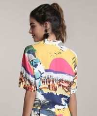 Camisa-Feminina-Cropped-Estampada-Praiana-com-No-Manga-Curta-Amarela-9679075-Amarelo_2
