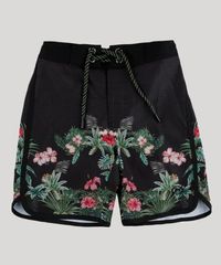 Bermuda-Surf-Infantil-Blueman-Estampada-Folhagem-Tropical-com-Bolso-Preta-9713644-Preto_1