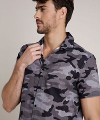 Camisa-Masculina-Triya-Tradicional-Estampada-Camuflada-Manga-Curta-Chumbo-9727429-Chumbo_4 Camisa-Masculina-Triya-Tradicional-Estampada-Camuflada-Manga-Curta-Chumbo-9727429-Chumbo_4
