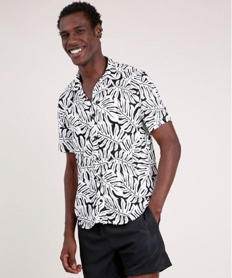 Camisa-Masculina-Triya-Tradicional-Estampada-de-Folhagem-Manga-Curta-Branca-9727434-Branco_1