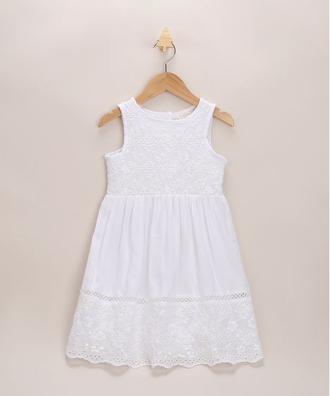 vestido infantil simples branco