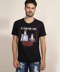 Camiseta-Masculina-Stranger-Things--If-You-Die-I-Die--Manga-Curta-Gola-Careca-Preta-9974919-Preto_1