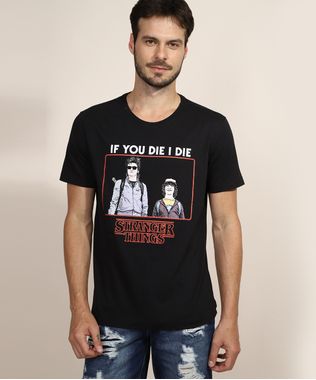 Camiseta-Masculina-Stranger-Things--If-You-Die-I-Die--Manga-Curta-Gola-Careca-Preta-9974919-Preto_1