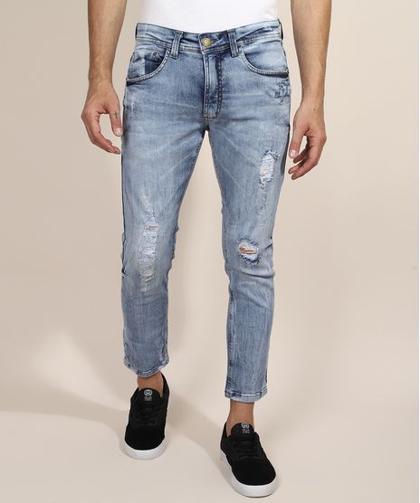 Calca-Jeans-Masculina-Skinny-Cropped-Destroyed-Azul-Claro-9968639-Azul_Claro_1
