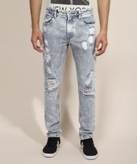Calca-Jeans-Masculina-Slim-Destroyed-Marmorizada-Azul-Claro-9967825-Azul_Claro_1