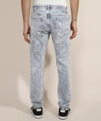 Calca-Jeans-Masculina-Slim-Destroyed-Marmorizada-Azul-Claro-9967825-Azul_Claro_2