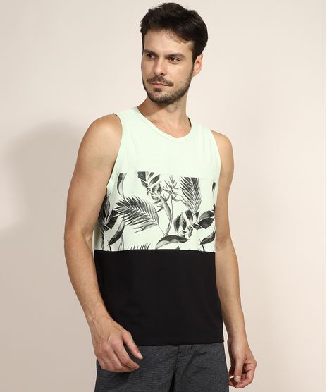 Regata-Masculina-com-Recorte-Estampado-de-Folhagem-Gola-Careca-Verde-Claro-9968452-Verde_Claro_1