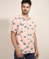 Camisa-Masculina-Tradicional-Estampada-de-Coqueiros-Manga-Curta-Rose-9947510-Rose_1