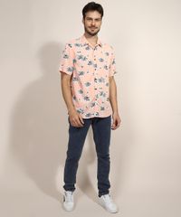 Camisa-Masculina-Tradicional-Estampada-de-Coqueiros-Manga-Curta-Rose-9947510-Rose_3
