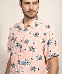 Camisa-Masculina-Tradicional-Estampada-de-Coqueiros-Manga-Curta-Rose-9947510-Rose_5