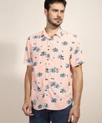 Camisa-Masculina-Tradicional-Estampada-de-Coqueiros-Manga-Curta-Rose-9947510-Rose_6
