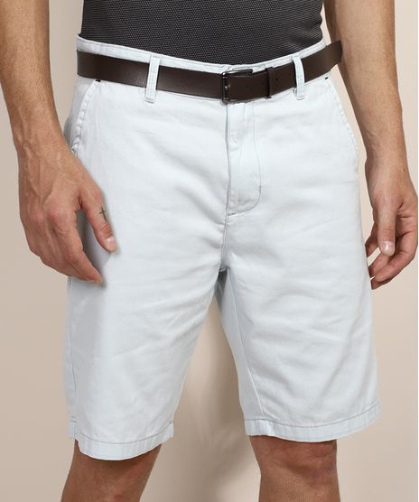Bermuda-de-Sarja-Masculina-Reta-Chino-com-Cinto-Azul-Claro-9966067-Azul_Claro_1