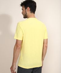 Camiseta-Masculina-com-Amarracao-Manga-Curta-Gola-V-Amarela-9968468-Amarelo_2