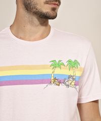 Camiseta-Masculina-Tom-e-Jerry-na-Praia-com-Listras-Manga-Curta-Gola-Careca-Rosa-Claro-9970371-Rosa_Claro_2