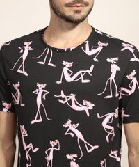 Camiseta-Masculina-Pantera-Cor-de-Rosa-Estampada-Manga-Curta-Gola-Careca-Preta-9968104-Preto_2