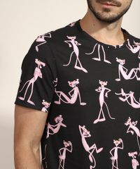 Camiseta-Masculina-Pantera-Cor-de-Rosa-Estampada-Manga-Curta-Gola-Careca-Preta-9968104-Preto_5