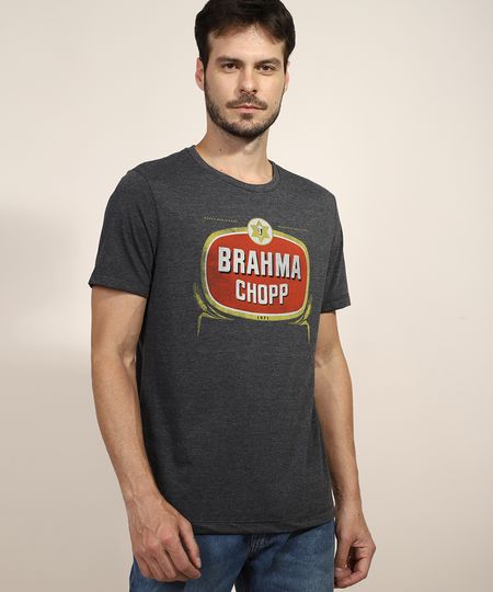 Camiseta-Masculina-Brahma-Chopp-Manga-Curta-Gola-Careca-Cinza-Mescla-Escuro-9973714-Cinza_Mescla_Escuro_1