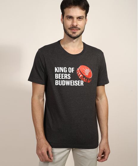 Camiseta-Masculina-Budweiser--King-of-Beers--Manga-Curta-Gola-Careca-Cinza-Mescla-Escuro-9968749-Cinza_Mescla_Escuro_1