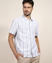 Camisa-Masculina-Relaxed-Listrada-com-Linho-e-Bolso-Manga-Curta-Branca-9948624-Branco_5
