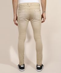 Calca-de-Sarja-Masculina-Super-Skinny-Destroyed-com-Chaveiro-Kaki-9968747-Kaki_2