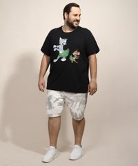 Camiseta-Masculina-Plus-Size-Tom-e-Jerry-Hula-Manga-Curta-Gola-Careca-Preta-9968114-Preto_3