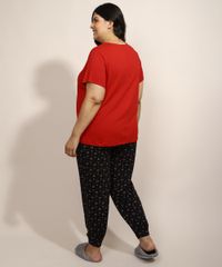 Pijama-Feminino-Plus-Size-com-Estampa-Mini-Print-de-Coracoes-Manga-Curta-Vermelho-9971251-Vermelho_2