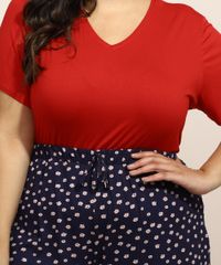 Pijama-Feminino-Plus-Size-com-Estampa-Floral-Manga-Curta-Azul-Marinho-1-9971252-Azul_Marinho_1_5