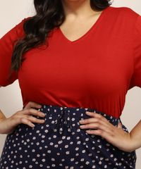 Pijama-Feminino-Plus-Size-com-Estampa-Floral-Manga-Curta-Azul-Marinho-1-9971252-Azul_Marinho_1_6