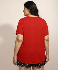 Pijama-Feminino-Plus-Size-com-Estampa-Floral-Manga-Curta-Preto-9971252-Preto_2