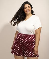 Pijama-Feminino-Plus-Size-com-Estampa-de-Poa-Manga-Curta-Vinho-9971252-Vinho_6