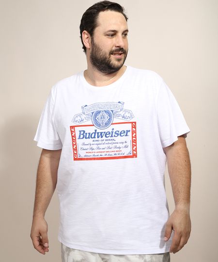 Camiseta-Masculina-Plus-Size-Budweiser-Manga-Curta-Gola-Careca-Branca-9974277-Branco_1