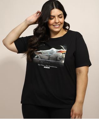 Blusa-Feminina-Plus-Size--Baby-Yoda--Manga-Curta-Decote-Redondo-Preta-9971420-Preto_1