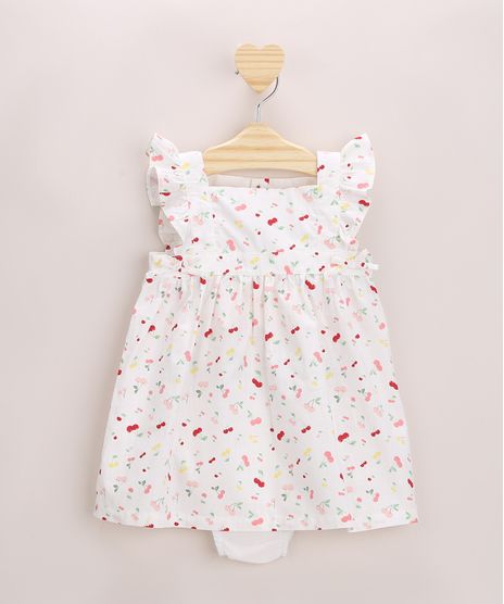 Vestido-Infantil-Estampado-de-Cerejas-Manga-Curta-com-Babados---Calcinha-Branco-9954539-Branco_1