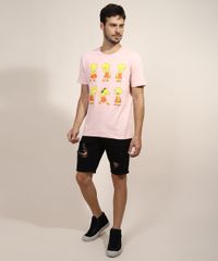 Camiseta-Masculina-Lisa-Simpson-Manga-Curta-Gola-Careca-Rose-9937475-Rose_3