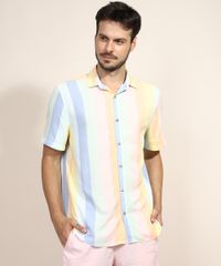 Camisa-Masculina-Tradicional-Estampada-Listrada-Manga-Curta-Multicor-9968730-Multicor_1