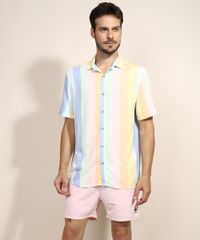 Camisa-Masculina-Tradicional-Estampada-Listrada-Manga-Curta-Multicor-9968730-Multicor_6