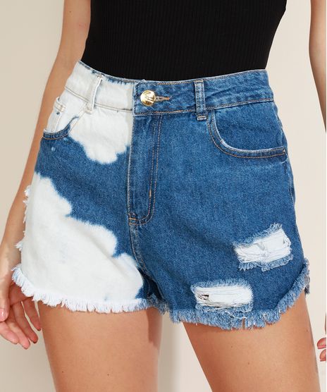 Short-Jeans-Feminino-Sawary-Lavagem-Tie-Dye-Cintura-Media--Destroyed-com-Barra-Desfiada-Azul-Medio-9974049-Azul_Medio_1