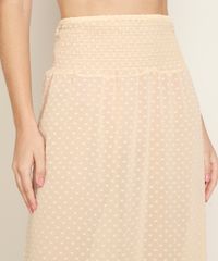 Saida-de-Praia-Feminina-Texturizada-de-Poa-Longa-com-Lastex-e-Babado-Bege-Claro-9963627-Bege_Claro_4