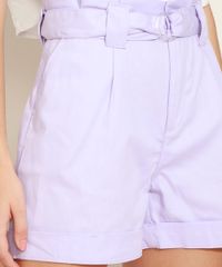 Short-Feminino-de-Sarja-Clochard-Cintura-Alta-com-Cinto-e-Bolsos-Lilas-9967158-Lilas_4