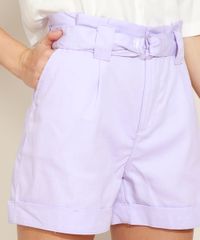 Short-Feminino-de-Sarja-Clochard-Cintura-Alta-com-Cinto-e-Bolsos-Lilas-9967158-Lilas_5