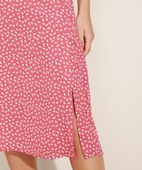 Saia-Feminina-Midi-Estampada-de-Folhas-com-Fenda-e-Elastico-Rosa-Escuro-9947371-Rosa_Escuro_6