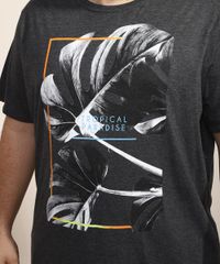 Camiseta-Masculina-Plus-Size-Folhas--Tropical-Paradise--Manga-Curta-Gola-Careca-Cinza-Mescla-Escuro-9967395-Cinza_Mescla_Escuro_4
