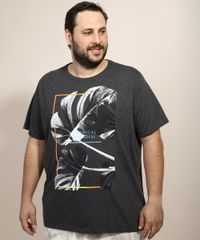 Camiseta-Masculina-Plus-Size-Folhas--Tropical-Paradise--Manga-Curta-Gola-Careca-Cinza-Mescla-Escuro-9967395-Cinza_Mescla_Escuro_5