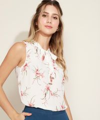 Regata-Feminina-Estampada-Floral-com-Gravata-Decote-V-Off-White-9947353-Off_White_1