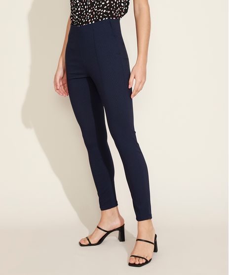 Calca-legging-Feminina-Bengaline-Estampada-de-Poa-com-Recorte-Cintura-Media-Azul-Marinho-9949451-Azul_Marinho_1