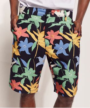 Bermuda-Masculina-de-Sarja-Tal-Pai-Tal-Filho-Pipe-Floral-com-Bolsos-Preta-9970120-Preto_1