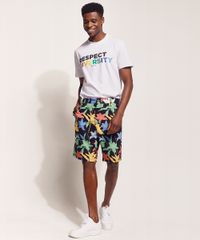 Bermuda-Masculina-de-Sarja-Tal-Pai-Tal-Filho-Pipe-Floral-com-Bolsos-Preta-9970120-Preto_3