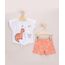 Conjunto-Infantil--Dinossauro-com-No-Manga-Curta-Branca---Short-Estampado-Floral-Laranja-9968286-Laranja_1